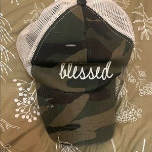 Camo 'Blessed' Mesh Cap
